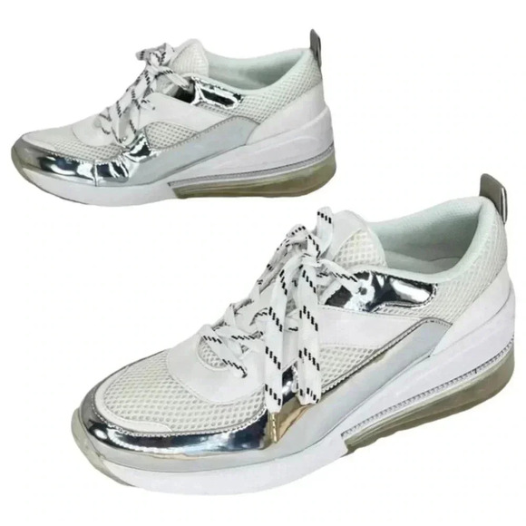 BCBGeneration Womens Sneakers 8.5M Weddi Mirrored Patent Leather - Picture 13 of 16